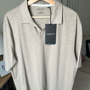 Kenneth Cole Men’s Polo Tan 100% Cotton Size L NWT $59